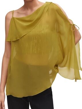 Mango Asymmetrical Overlay Top